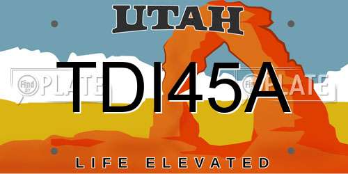 TDI45A Utah License Plate