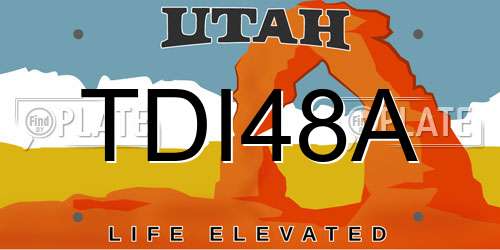 TDI48A Utah License Plate