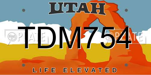 TDM754 Utah License Plate