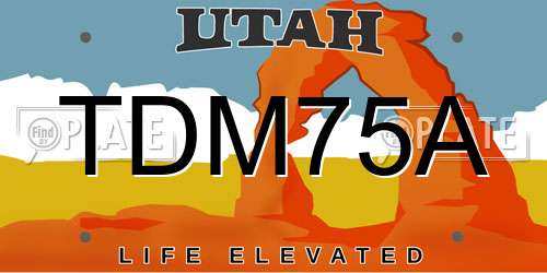 TDM75A Utah License Plate