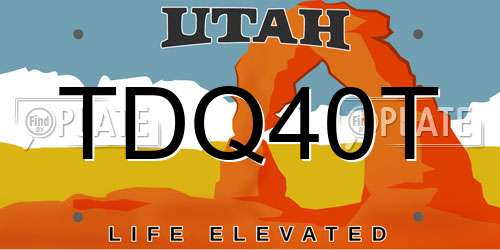 TDQ40T Utah License Plate