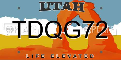 TDQG72 Utah License Plate