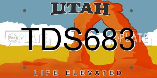 TDS683 Utah License Plate