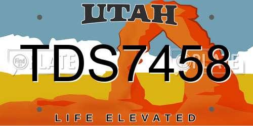 TDS7458 Utah License Plate