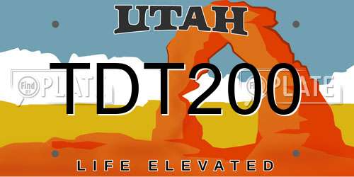 TDT200 Utah License Plate