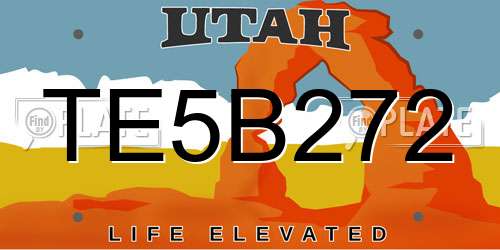 TE5B272 Utah License Plate