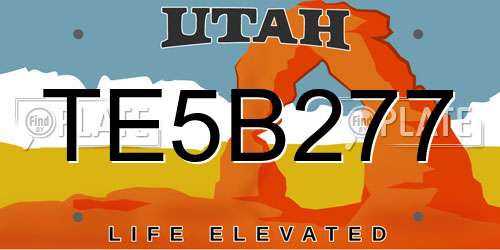TE5B277 Utah License Plate