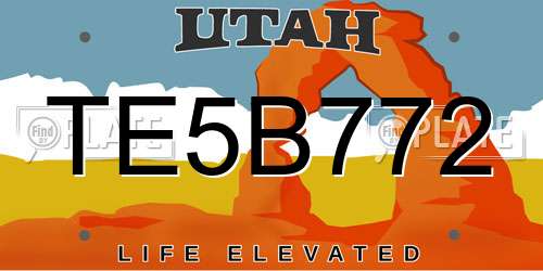 TE5B772 Utah License Plate
