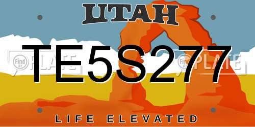 TE5S277 Utah License Plate
