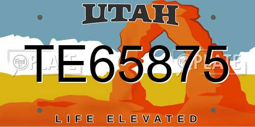 TE65875 Utah License Plate
