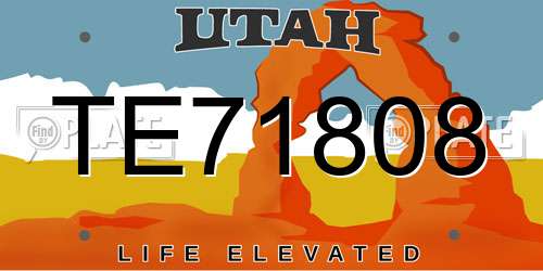 TE71808 Utah License Plate