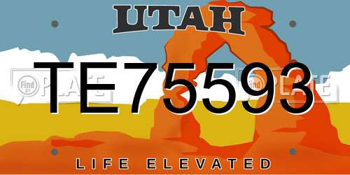 TE75593 Utah License Plate