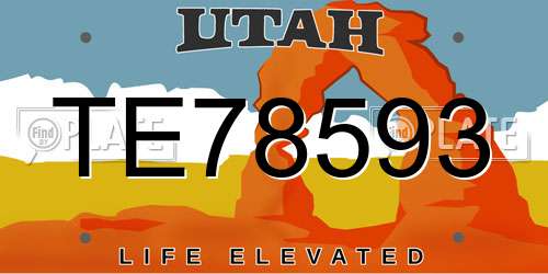 TE78593 Utah License Plate