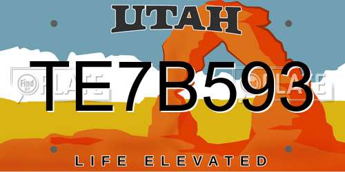 TE7B593 Utah License Plate