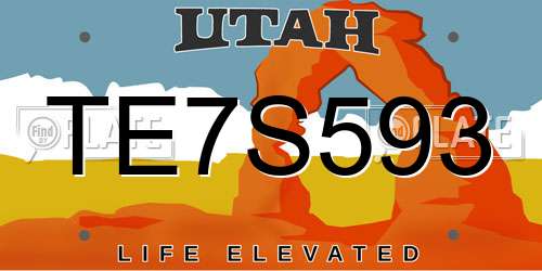 TE7S593 Utah License Plate