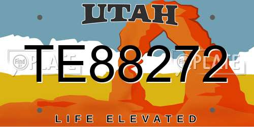 TE88272 Utah License Plate