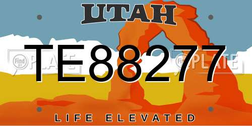 TE88277 Utah License Plate