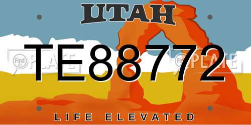 TE88772 Utah License Plate