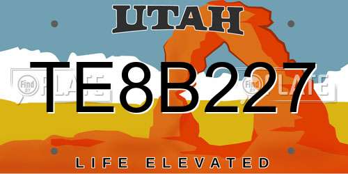 TE8B227 Utah License Plate