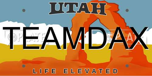 TEAMDAX Utah License Plate