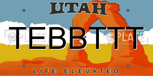 TEBBTTT Utah License Plate