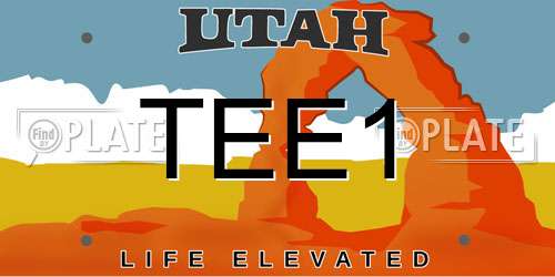 TEE1 Utah License Plate