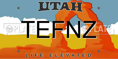 TEFNZ Utah License Plate
