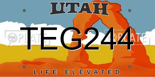 TEG244 Utah License Plate