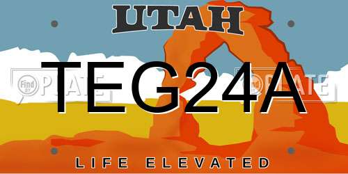 TEG24A Utah License Plate