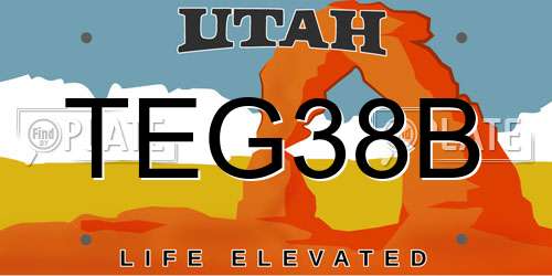 TEG38B Utah License Plate