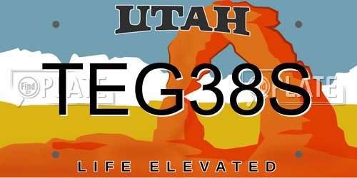 TEG38S Utah License Plate