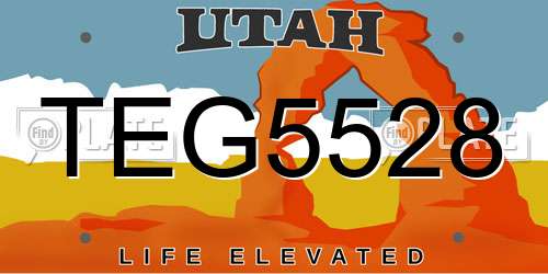 TEG5528 Utah License Plate