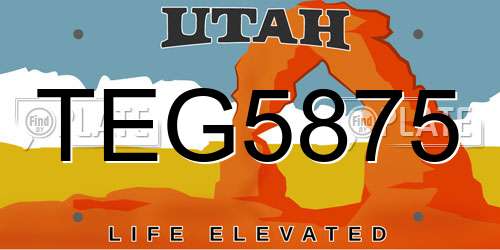 TEG5875 Utah License Plate
