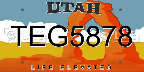 TEG5878 Utah License Plate