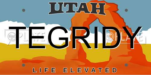 TEGRIDY Utah License Plate