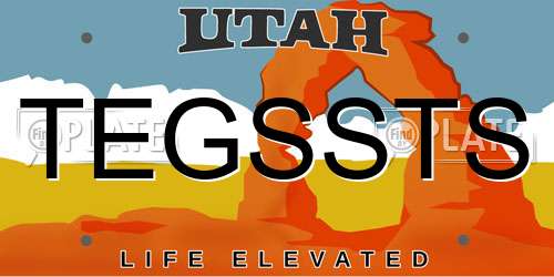 TEGSSTS Utah License Plate