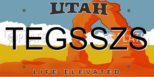 TEGSSZS Utah License Plate