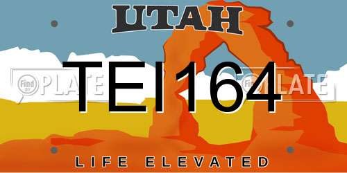 TEI164 Utah License Plate