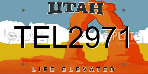 TEL2971 Utah License Plate
