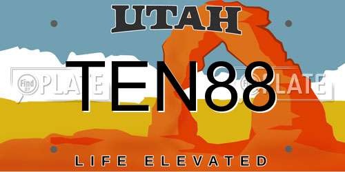 TEN88 Utah License Plate