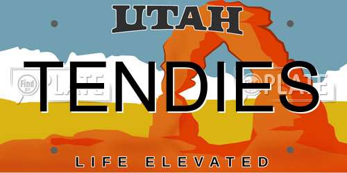 TENDIES Utah License Plate
