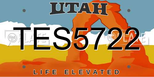 TES5722 Utah License Plate