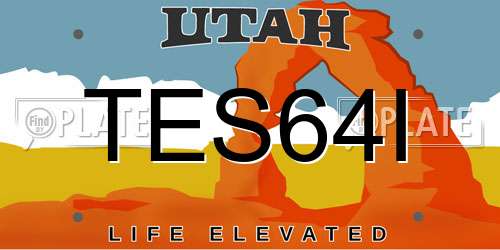 TES64I Utah License Plate