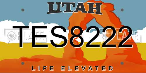 TES8222 Utah License Plate