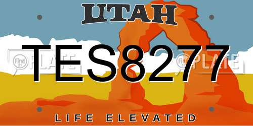TES8277 Utah License Plate