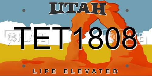 TET1808 Utah License Plate