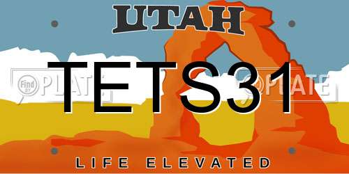 TETS31 Utah License Plate