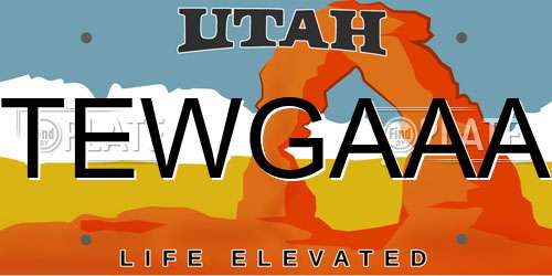 TEWGAAA Utah License Plate