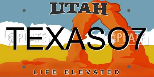 TEXASO7 Utah License Plate