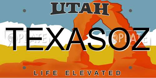 TEXASOZ Utah License Plate